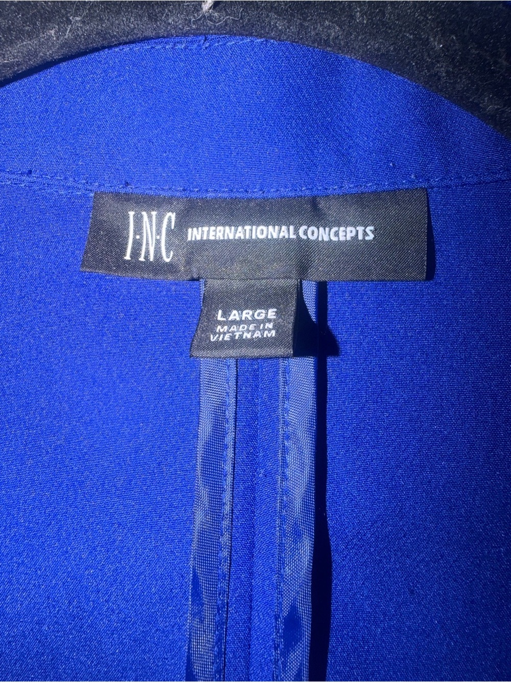 INC International Concepts Cobalt Blue 3/4 Ruched Sleeve Blazer L - Picture 4 of 7